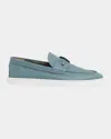 Christian Louboutin Boat Round Toe Loafers With Metallic Detail In Pale Turquoise