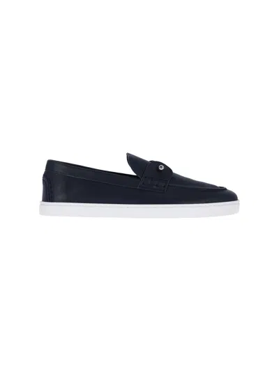 Christian Louboutin Chambeliboat Leather Boat Shoe In Black