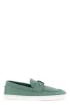Christian Louboutin Boat Round Toe Loafers With Metal Hardware In Green