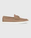 Christian Louboutin Men's Chambeliboat Nubuck Boat Shoes In Brown