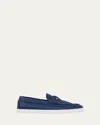 Christian Louboutin Chambeliboat Leather Boat Shoes In Blue