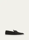 Christian Louboutin Loafers With Contrast Sole And Stitching Accents In Black