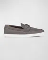 Christian Louboutin Men's Chambeliboat Nubuck Boat Shoes In Smoky