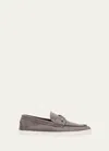 Christian Louboutin Men's Chambeliboat Nubuck Boat Shoes In Smoky