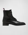 CHRISTIAN LOUBOUTIN MEN'S CHAMBELIBOOT LEATHER LACE-UP ANKLE BOOTS