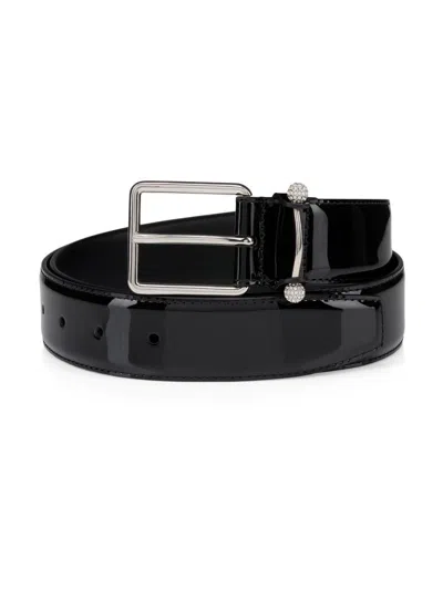 Christian Louboutin Chambeliss Patent Leather Belt In Black