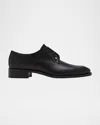 Christian Louboutin Mens Black Chambeliss Leather Derby Shoes Eur 41 / 7 Uk In Black