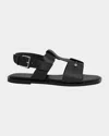 Christian Louboutin Chambeliss Sandal Flats In Black Leather In Black
