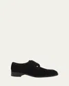 Christian Louboutin Mens Black Chambeliss Leather Derby Shoes Eur 41 / 7 Uk In Black