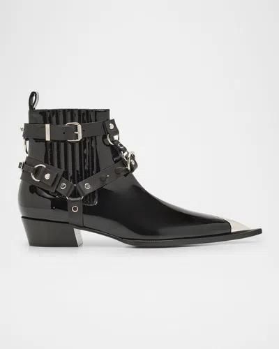 Christian Louboutin Men's Chesteviss Patent Leather Chelsea Boots In Black