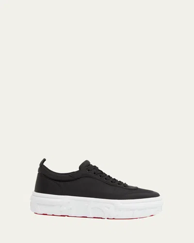 CHRISTIAN LOUBOUTIN MEN'S CHOUKARIO NYLON PLATFORM SNEAKERS