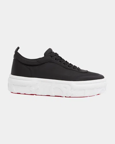CHRISTIAN LOUBOUTIN MEN'S CHOUKARIO NYLON PLATFORM SNEAKERS