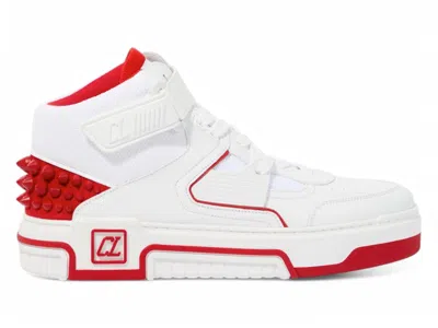 Pre-owned Christian Louboutin Men's  Astro Mid Flat Sneakers In White/loubi