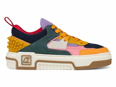 Pre-owned Christian Louboutin Men's  Astroloubi Flat Sneakers In Foam/navy Blue In Multi