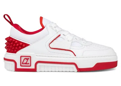 Pre-owned Christian Louboutin Men's  Astroloubi Flat Sneakers In White/red