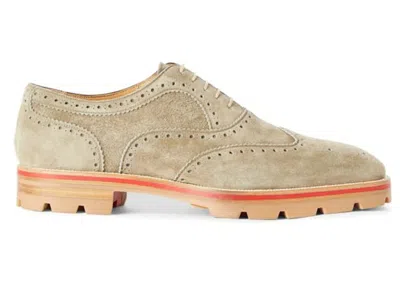 Pre-owned Christian Louboutin Men's  Charlie Me Flat Sneakers In Galet