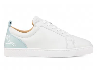 Pre-owned Christian Louboutin Men's  Fun Louis Junior Flat Sneakers In White/iceberg