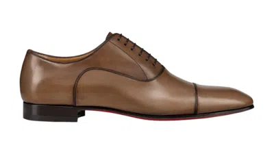 Pre-owned Christian Louboutin Men's  Greggo Flat Sneakers In Roca In Brown