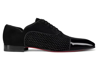 Pre-owned Christian Louboutin Men's  Greggy Chick Flat Oxford Sneakers Sneakers In Black