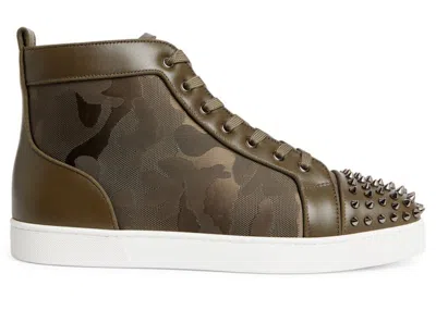 Pre-owned Christian Louboutin Men's  Lou Spikes Orlato Flat Sneakers In Balmore
