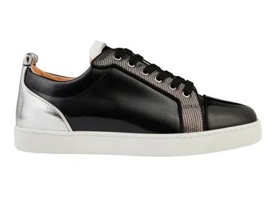 Pre-owned Christian Louboutin Men's  Louis Junior Orato Flat Black Sneakers In Multi
