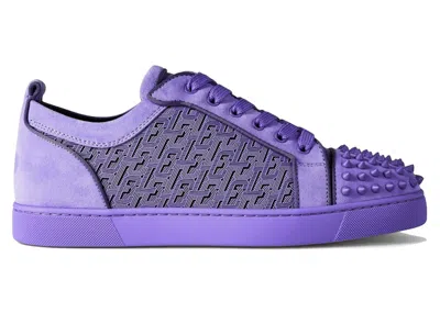 Pre-owned Christian Louboutin Men's  Louis Junior Spikes Orlato Flat Sneakers In Frou Frou/black