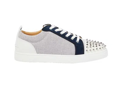 Pre-owned Christian Louboutin Men's  Louis Junior Spikes Orlato Sneakers In Navy Blue
