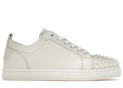 Pre-owned Christian Louboutin Men's  Louis Junior Spikes Sneakers In White