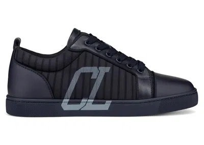Pre-owned Christian Louboutin Men's  Louis Junior Varsimax Flat Sneakers In Marine