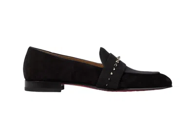 Pre-owned Christian Louboutin Men's  Nit Night Flat Sneakers In Black/silver