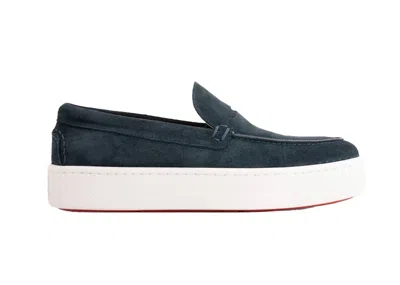 Pre-owned Christian Louboutin Men's  Paqueboat Flat Sneakers In Caspien