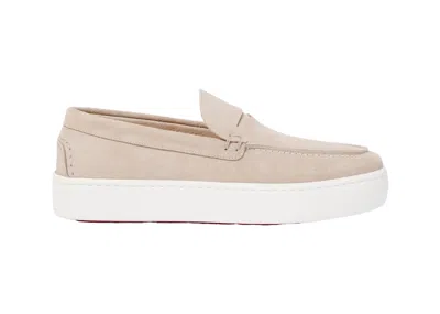 Pre-owned Christian Louboutin Men's  Paqueboat Flat Sneakers In Goose
