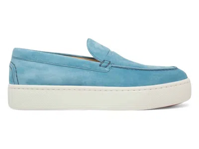 Pre-owned Christian Louboutin Men's  Paqueboat Flat Sneakers In Panorama