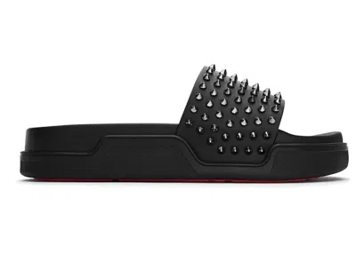 Pre-owned Christian Louboutin Men's  Pool Fun Flat Sneakers In Black/gun