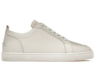 Pre-owned Christian Louboutin Men's  Rantulow Flat Latte Sneakers In White