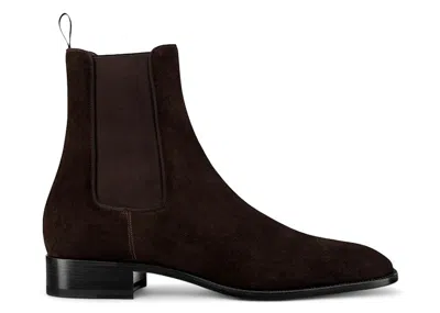 Pre-owned Christian Louboutin Men's  Samson Chelsea Boot Sneakers In Brown