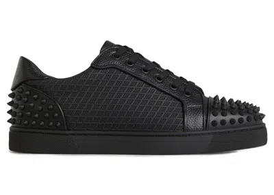 Pre-owned Christian Louboutin Men's  Seavaste 2 Orlato Flat Sneakers Inmat In Black/black Mat