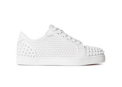 Pre-owned Christian Louboutin Men's  Seavaste 2 Orlato Flat Sneakers Inmat In White/white Mat
