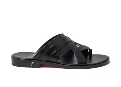 Pre-owned Christian Louboutin Men's  Sinouhe Mule Sandals Sneakers In Black