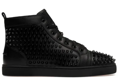 Pre-owned Christian Louboutin Men's  Spikes High Sneakers In Black