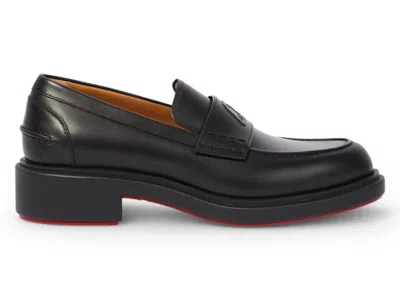 Pre-owned Christian Louboutin Men's  Urbino Moc Flat Loafers Sneakers In Black