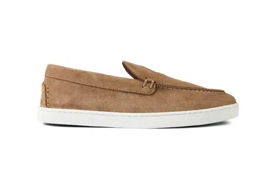 Pre-owned Christian Louboutin Men's  Varsiboat Flat Sneakers In Roca
