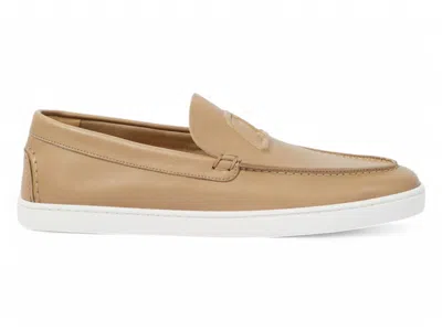 Pre-owned Christian Louboutin Men's  Varsiboat Flat Sneakers In Saharienne