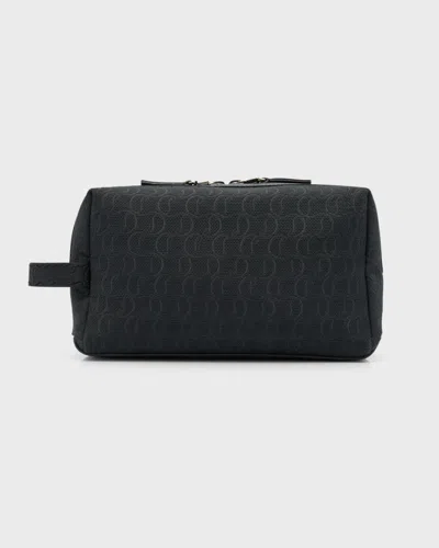 Christian Louboutin Men's Cl Monogram Jacquard Toiletry Bag In Black/black/black