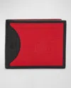 Christian Louboutin Mens Loubi/black Coolcard Logo-plaque Leather Bifold Wallet In Black