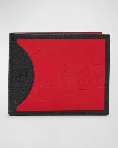 CHRISTIAN LOUBOUTIN MEN'S COOLCARD TWO-TONE LEATHER WALLET