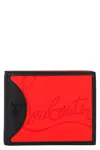Christian Louboutin Mens Loubi/black Coolcard Logo-plaque Leather Bifold Wallet In Red