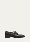 Christian Louboutin Men's Cortochain Leather Tassel Loafers In Black