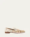 Christian Louboutin Dandelion Esquisse Florale Loafers In Beige/gold