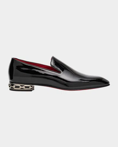 Christian Louboutin Men's Dandy Atlas Patent Leather Loafers In Black/lin Loubi